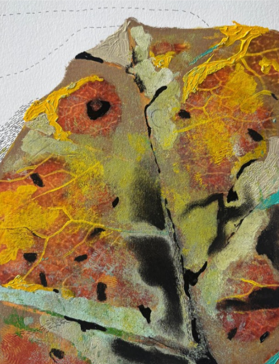 Untitled 8' contemporary mixed-media painting by artist Makarand Rane, 9x7 inch, on paper