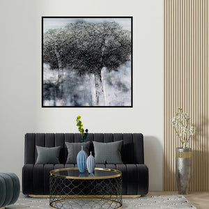 Bhaskar Rao's 'Untitled' painting visualized above a sofa in a contemporary room.