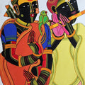 Untitled 82' figurative acrylic painting by artist Thota Vaikuntam, 24x18 inch, on canvas