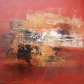 Untitled 84' abstract acrylic painting by artist Dnyaneshwar Dhavale, 48x48 inch, on canvas