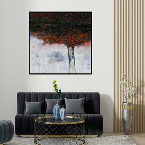 Bhaskar Rao's 'Untitled' painting visualized above a sofa in a contemporary room.