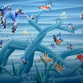 Untitled 9' animals acrylic painting by artist Nirakar Chowdhury, 48x72 inch, on canvas