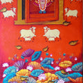 Untitled 9' religious acrylic painting by artist Pravin Utge, 60x36 inch, on canvas