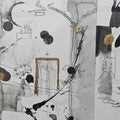 'Untitled 9' contemporary mixed-media painting by artist Kislay Vora, 11x26 inch, on paper