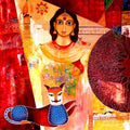 Figurative acrylic painting titled 'Untitled I', 54x54 inches, by artist Meenakshi Jha Banerjee on Canvas