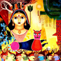 Figurative acrylic painting titled 'Untitled III', 54x54 inches, by artist Meenakshi Jha Banerjee on Canvas