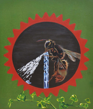 Untitled Iv (The Catalyst) by Bhavesh Patel, Original Mixed Media Fantasy Painting on Canvas, Large Vertical Wall Art