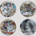 contemporary mixed media painting titled 'Untold Story', 18x18 inches, by artist Susmita Chowdhury on Canvas Board