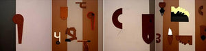 Abstract mixed media painting titled 'Upati Alk 3', 36x144 inches, by artist Anil Chaudhari on Canvas