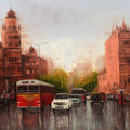 'Urban Emotions 2' cityscape oil painting by artist Purnendu Mandal, 48x72 inch, on canvas