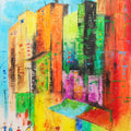 Abstract oil pastel painting titled 'Urban Jungle 5', 30x22 inches, by artist Tejinder Ladi  Singh on Paper