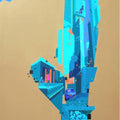 Fantasy mixed media painting titled 'Urban Landscape 4', 36x42 inches, by artist Abhijit Paul on Canvas