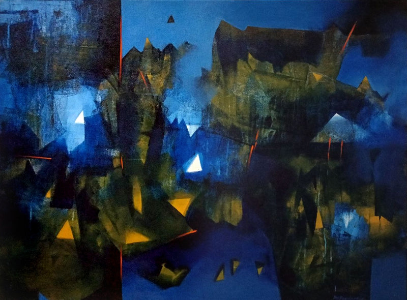 Utopia' abstract acrylic painting by artist Divyesh Bagdawala, 36x48 inch, on canvas