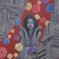 Utopia' figurative acrylic painting by artist Vani Chawla, 24x24 inch, on canvas