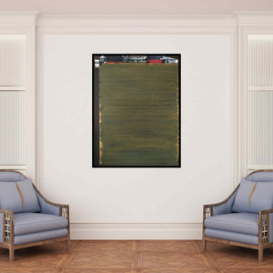 In-situ view of Vinod Chavan's 'Vacuity 1 (Urban Tapestry**)' painting in a room