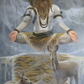 Vairagya' religious oil painting by artist Abhisarika Nayika, 60x36 inch, on canvas