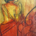 Figurative acrylic painting titled 'Vakrathunda', 20x30 inches, by artist Janaki Injety on Canvas