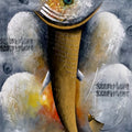 Vakratunda 3' religious acrylic painting by artist Kanchan Mahante, 30x24 inch, on canvas
