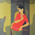 Figurative acrylic painting titled 'Valentine', 36x36 inches, by artist Sanjay M Khochare on Canvas