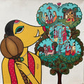 Varaha' religious acrylic-ink painting by artist Rangoli Garg, 12x12 inch, on canvas