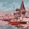 Varanasi 1' religious acrylic painting by artist Sandeep Yadav, 18x24 inch, on canvas