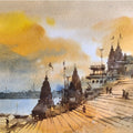 'Varanasi 13' religious watercolor painting by artist Sandeep Yadav, 8x12 inch, on paper