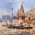 'Varanasi 4' religious watercolor painting by artist Sandeep Yadav, 12x16 inch, on paper