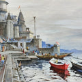 Varanasi 5' religious acrylic painting by artist Sandeep Yadav, 24x36 inch, on canvas