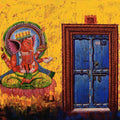 Varanasi 67 (Ganesha)' religious acrylic painting by artist Anil Kumar Yadav, 36x48 inch, on canvas