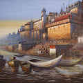 Religious acrylic painting titled 'Varanasi 7', 36x48 inches, by artist Atul Gendle on Canvas