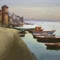 Varanasi Ghat' religious acrylic painting by artist Rupesh Sonar, 24x30 inch, on canvas