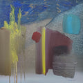 Varnadhyatma 45' abstract oil painting by artist Mohd Majeed Mansoori, 24x24 inch, on canvas