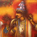 Religious acrylic painting titled 'Vasudev', 44x38 inches, by artist Balaji Ubale on Canvas
