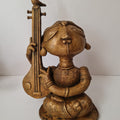 'Veena Player' figurative Bronze sculpture by artist G Subramanian, 10x9 inch, on bronze