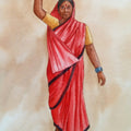 Vegetable Seller' figurative watercolor painting by artist Rahul Salve, 16x10 inch, on paper