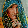 Folk Art watercolor painting titled 'Veil Of A Softer Light ', 22x15 inches, by artist Dr.uday Bhan on Paper