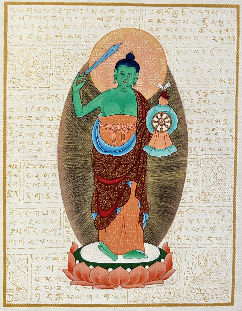 Vemacitra' religious acrylic painting by artist Aditi Agarwal, 10x8 inch, on canvas