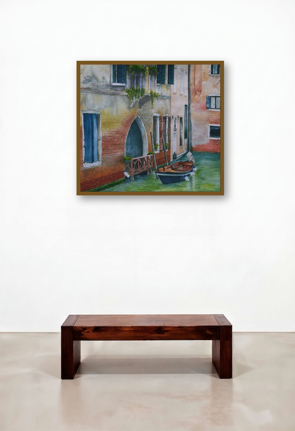Venetian Hues Iii (Venetian Canal with Boat)