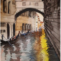 Cityscape watercolor painting titled 'Venice Canal Italy', 11x7 inches, by artist Arunava Ray on Paper