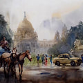 Cityscape watercolor painting titled 'Victoria Memorial 1', 30x40 inches, by artist Sankar Das on paper