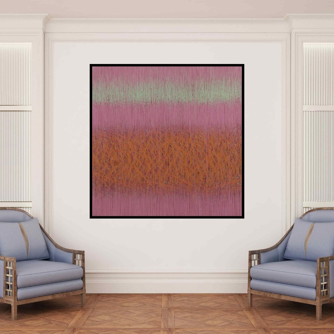 In-situ view of Satish Bhaisare's 'Videh 11' painting in a room