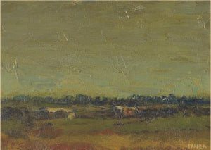 View Outside Window by Fareed Ahmed, Original Oil Landscape Painting on Canvas Board, X-Small Horizontal Wall Art