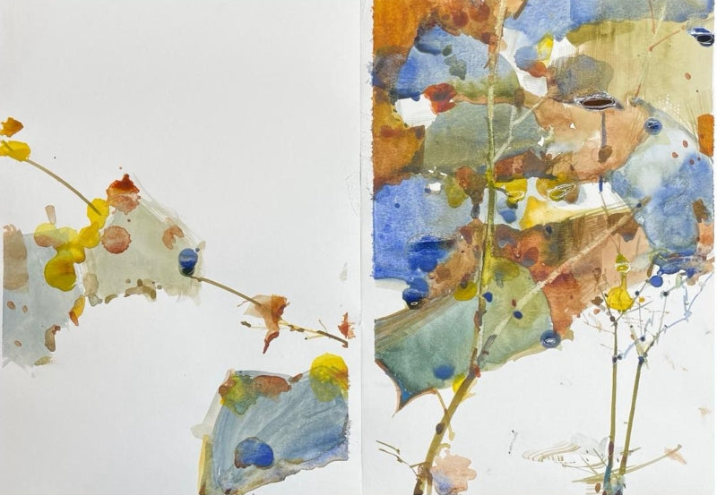 'View From Window' figurative watercolor painting by artist Shadab Kazi, 11x16 inch, on paper