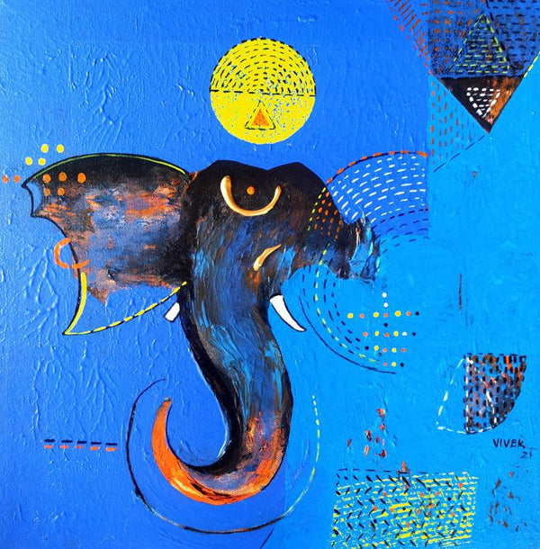 Vighnesh Painting by Vivek Nimbolkar | ArtZolo.com