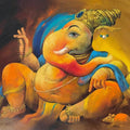 Religious oil painting titled 'Vikat', 36x44 inches, by artist Namdev M Patil on Canvas