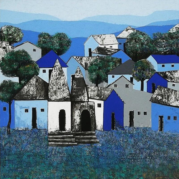 Village 4 Painting by Nagesh Ghodke | ArtZolo.com