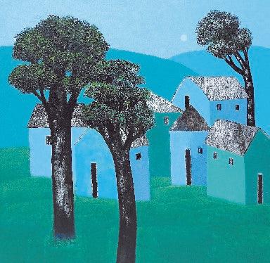 Village 61 Painting by Nagesh Ghodke | ArtZolo.com