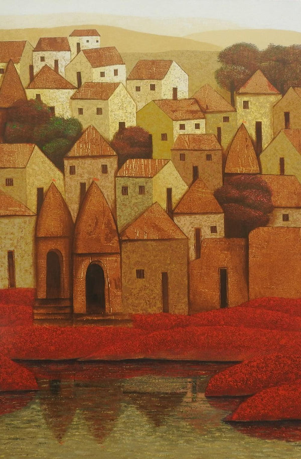 Village 71 Painting by Nagesh Ghodke | ArtZolo.com