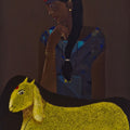 Village Beauty' figurative acrylic painting by artist Anuj Jagtap, 43x30 inch, on canvas