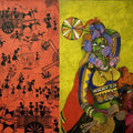 Figurative acrylic painting titled 'Village Fair', 34x46 inches, by artist Sunita Dinda on Canvas